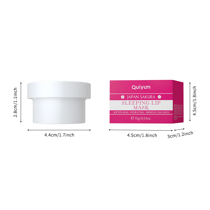 Cross-border QUIYUM Cherry Blossom Sleep Lip Mask 15g Hydrating and Moisturizing Lipstick Softening Keratin Moisturizing Factory wholesale Item Picture