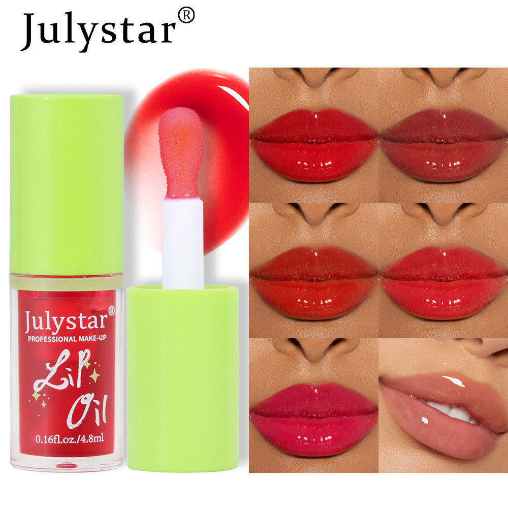 Cross-border beauty products: Long-lasting Moisturizing, transparent and radiant lip oil, nourishing plump lips, Fruit-flavored mirror lip gloss, wholesale for export full figure