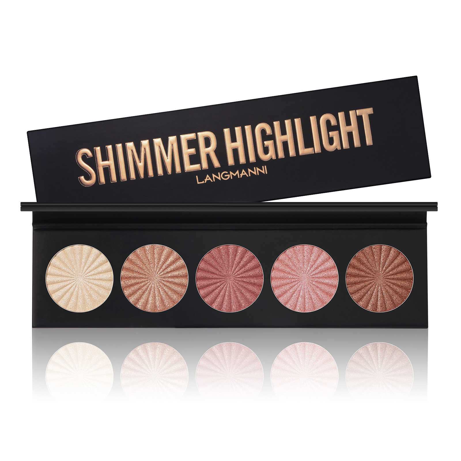 Langmanni High-gloss Contouring 5-color One-piece Set Three-dimensional Natural brightening High Disc Amazon Makeup details Picture