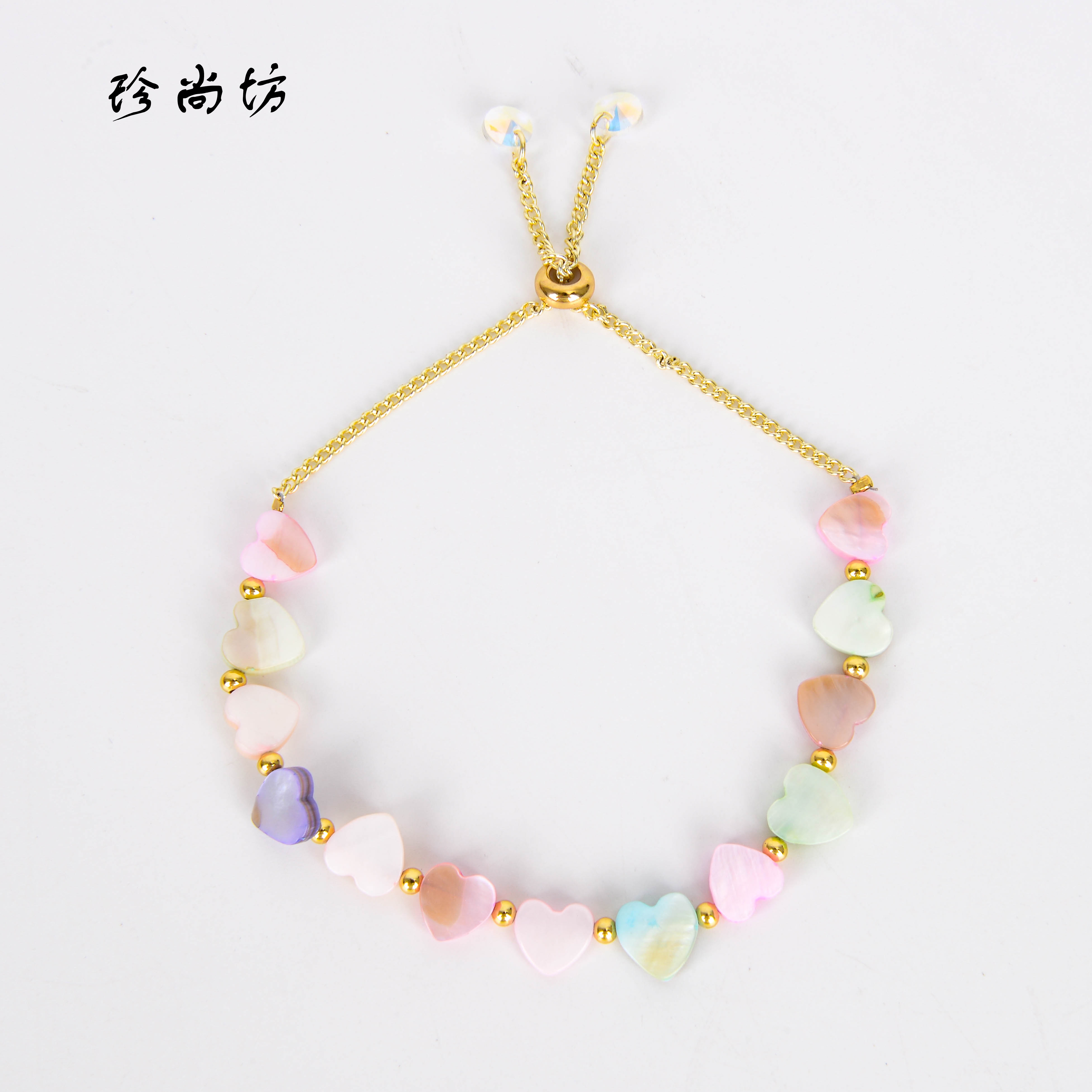 新贝壳爱心项链女轻奢气质小众设计高级感法式贝壳锁骨链厂家批发