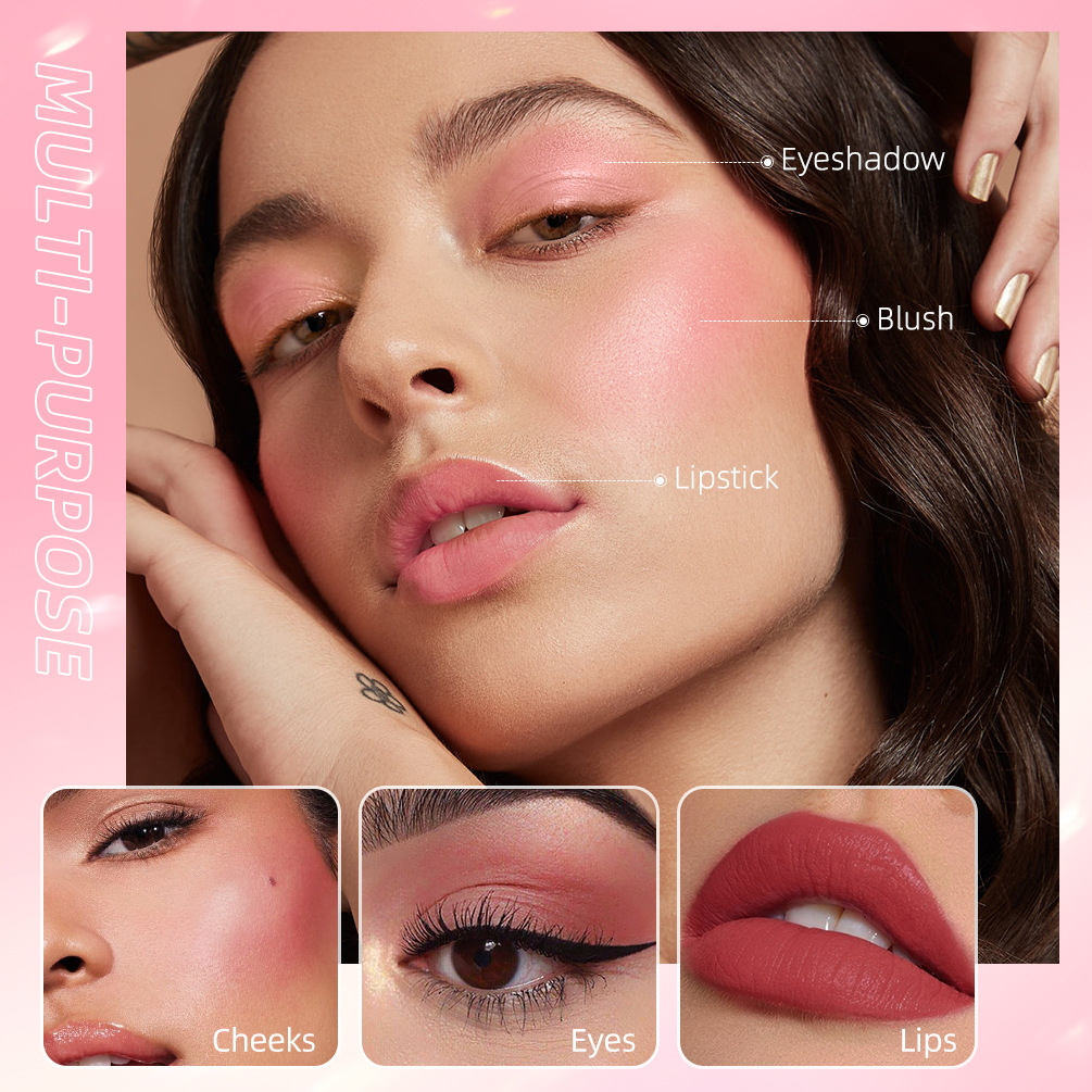 QiBest Liquid Blush Slimming and brightening Blush Swelling Color Eyeshadow Facial Blush Water Cross-border Makeup Specification drawing