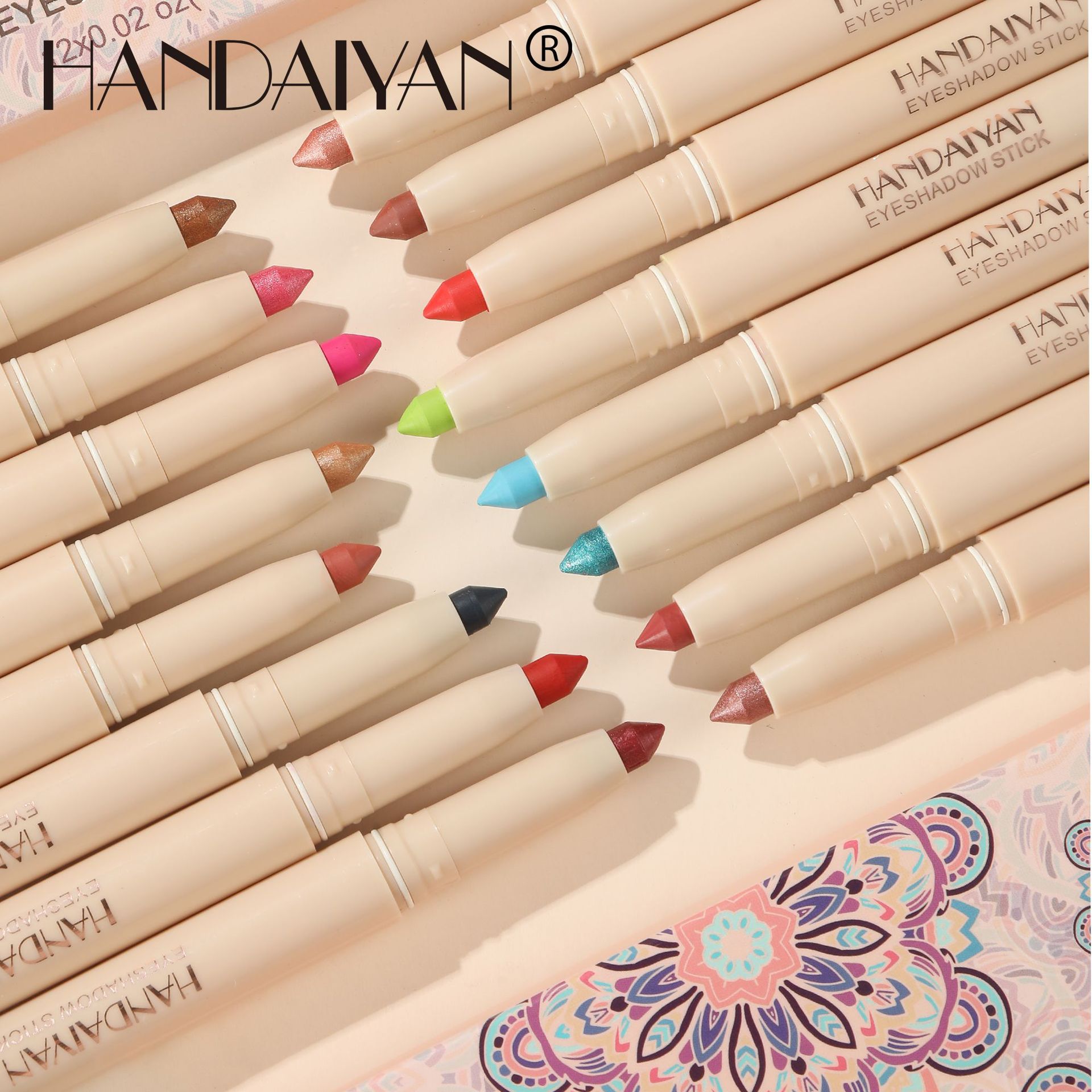 handaiyan cross-border bestseller Han Daiyan Nightclub Eye Shadow Pen dual-purpose eyeliner sharpener eye shadow stick details Picture