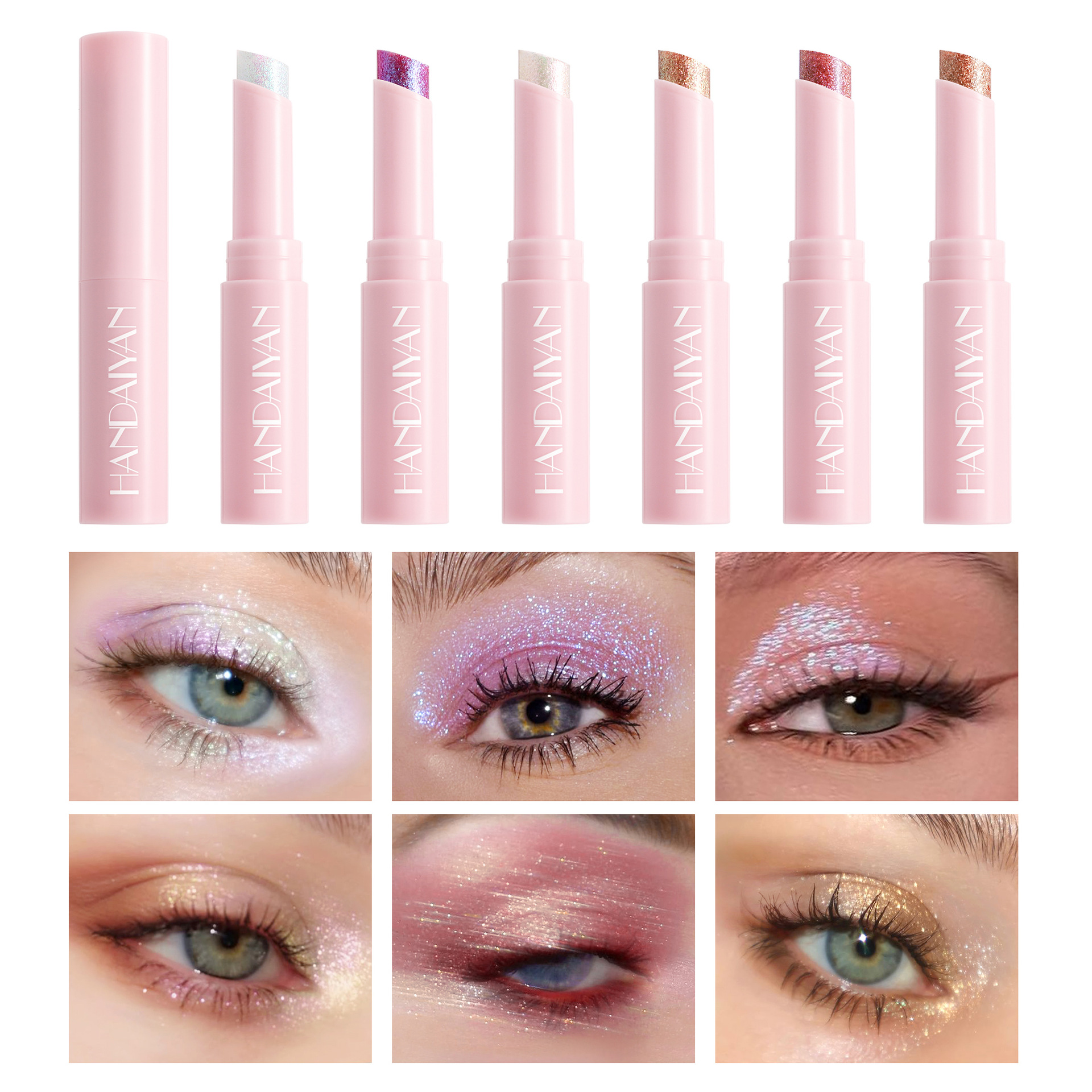 Cross-border jelly Highlighter Stick, Ultra-fine Water Highlighter Eyeshadow Stick, Han Daiyan Ultra-Fine Shiny multi-color Eyeshadow Highlighter Stick full figure
