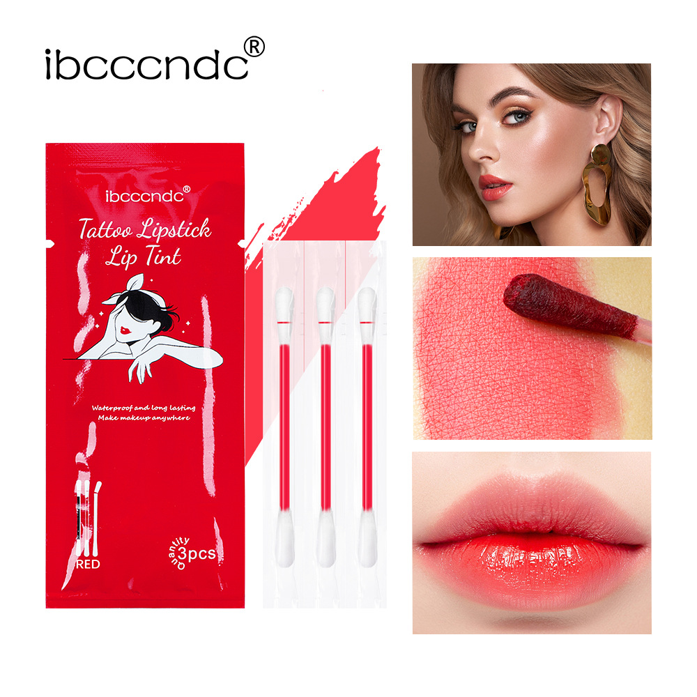 ibcccndc's new 3-pack pocket cotton swab lip gloss velvet matte portable cotton swab lipstick Specification drawing