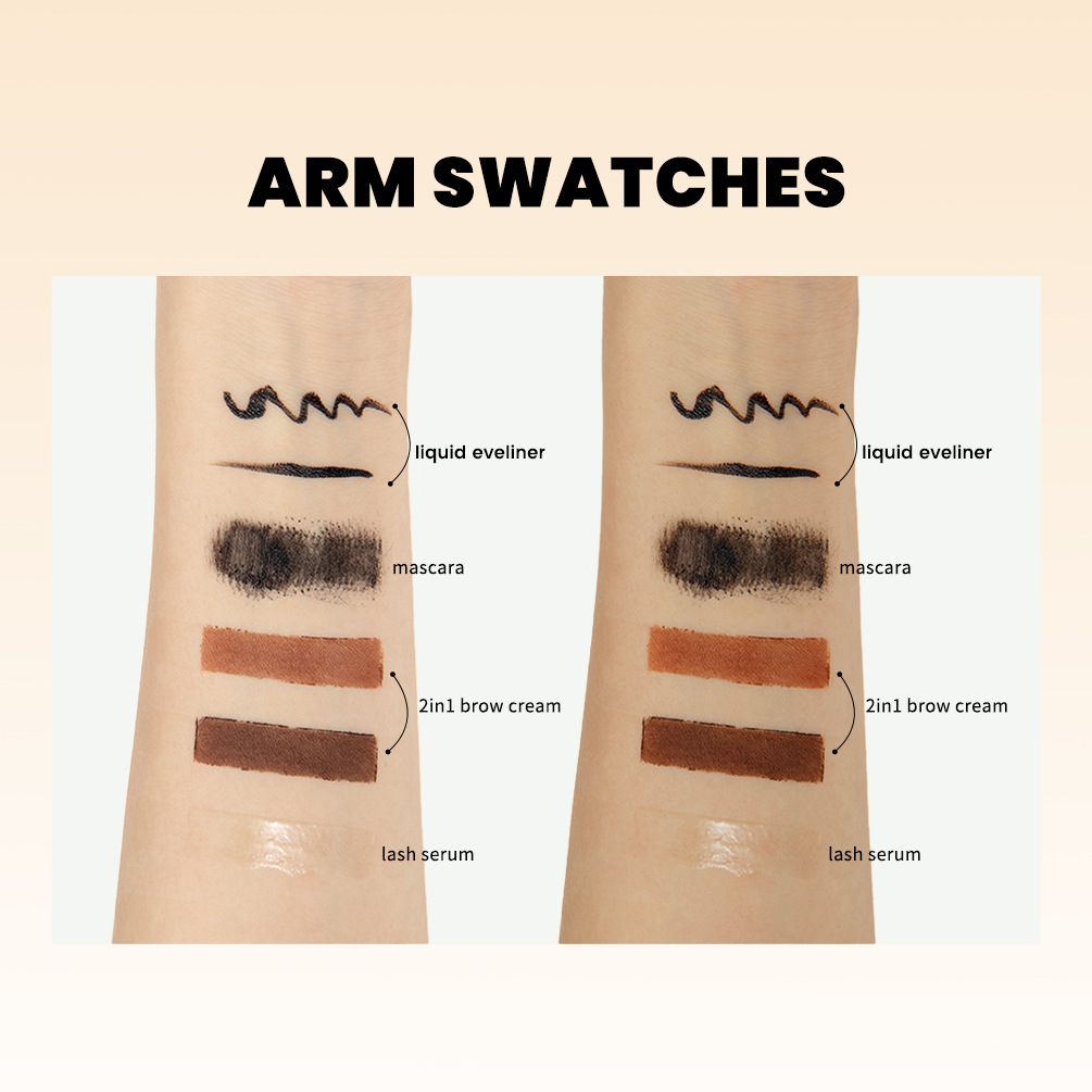 QIBEST Eyebrow and Eye Makeup Set is waterproof, sweat-proof, and does not easily smudge. It offers long-lasting, natural, and three-dimensional eye makeup details Picture
