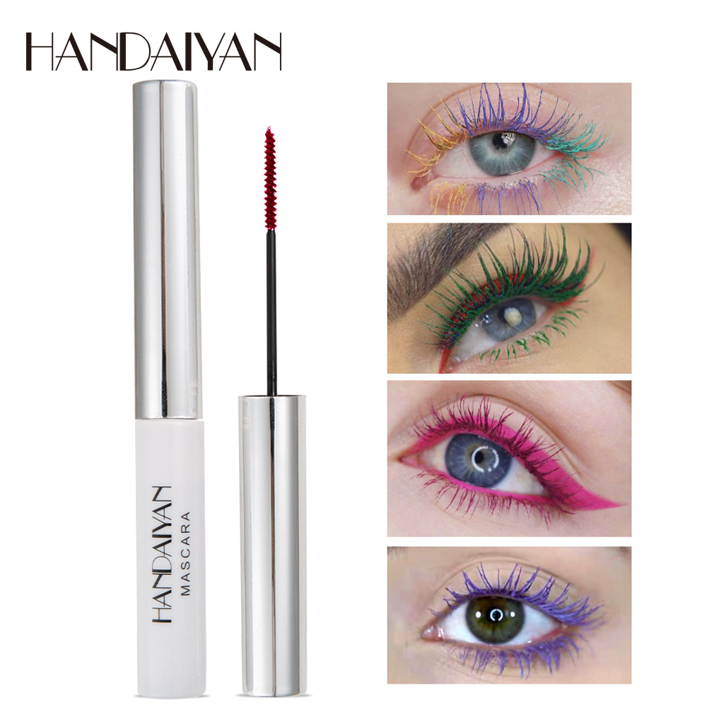 HANDAIYAN Cross-border colored mascara is a long-lasting, waterproof, non-smudge, long, thick and curling mascara Item Picture