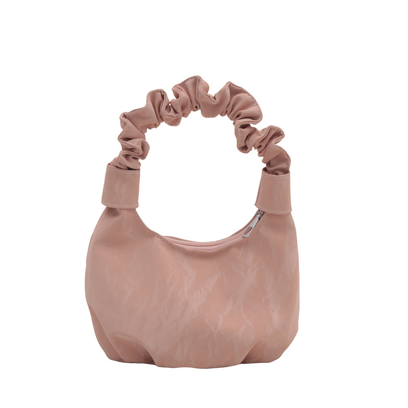 2024 Autumn/Winter ins solid-color stylish handbag with underarm pleats, a gentle Korean-style single-shoulder bag for women Item Picture