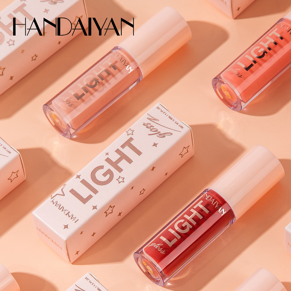 HANDAIYAN Cross-border Lip Gloss, mirror water light liquid lacquer light Glass, 12-color moisturizing pearlescent lip gloss details Picture