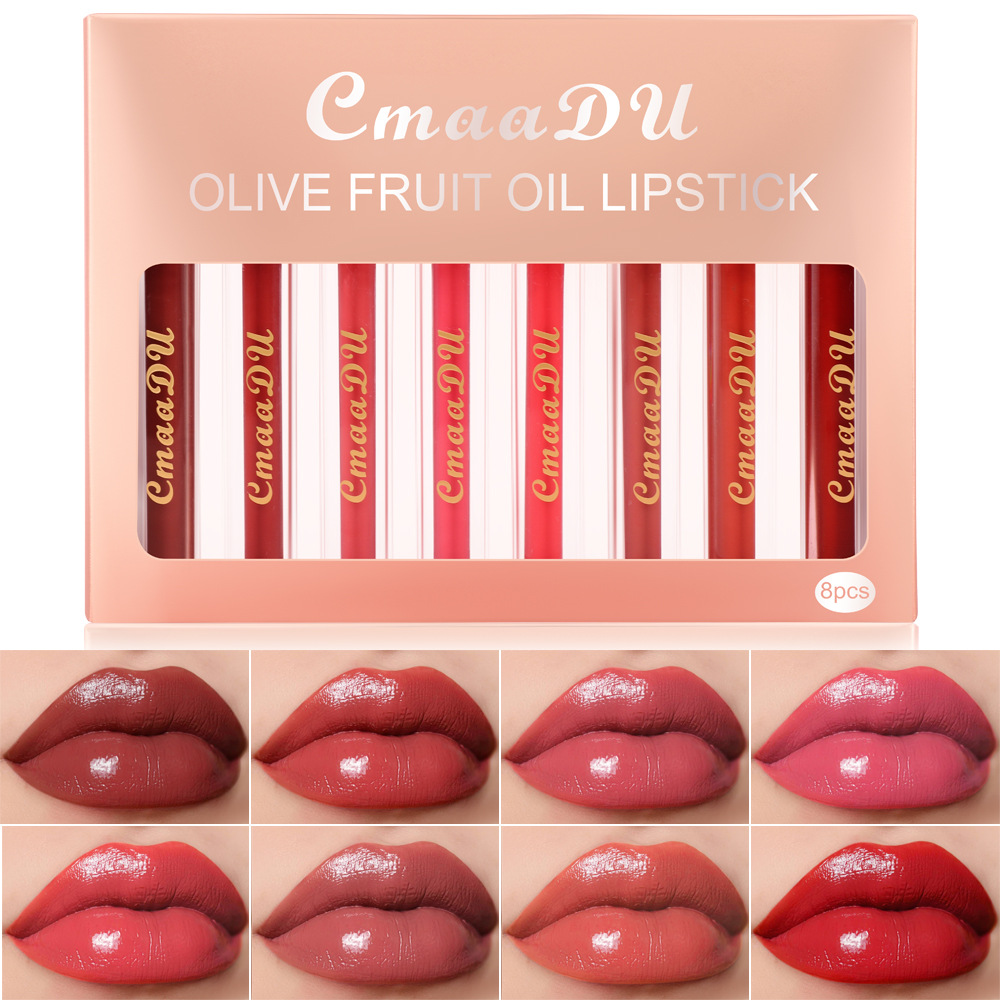 Check it out! Link Disclaimer - Exclusive for Foreign trade :CmaaDu 8-tube Olive Cream Lip Gloss full figure
