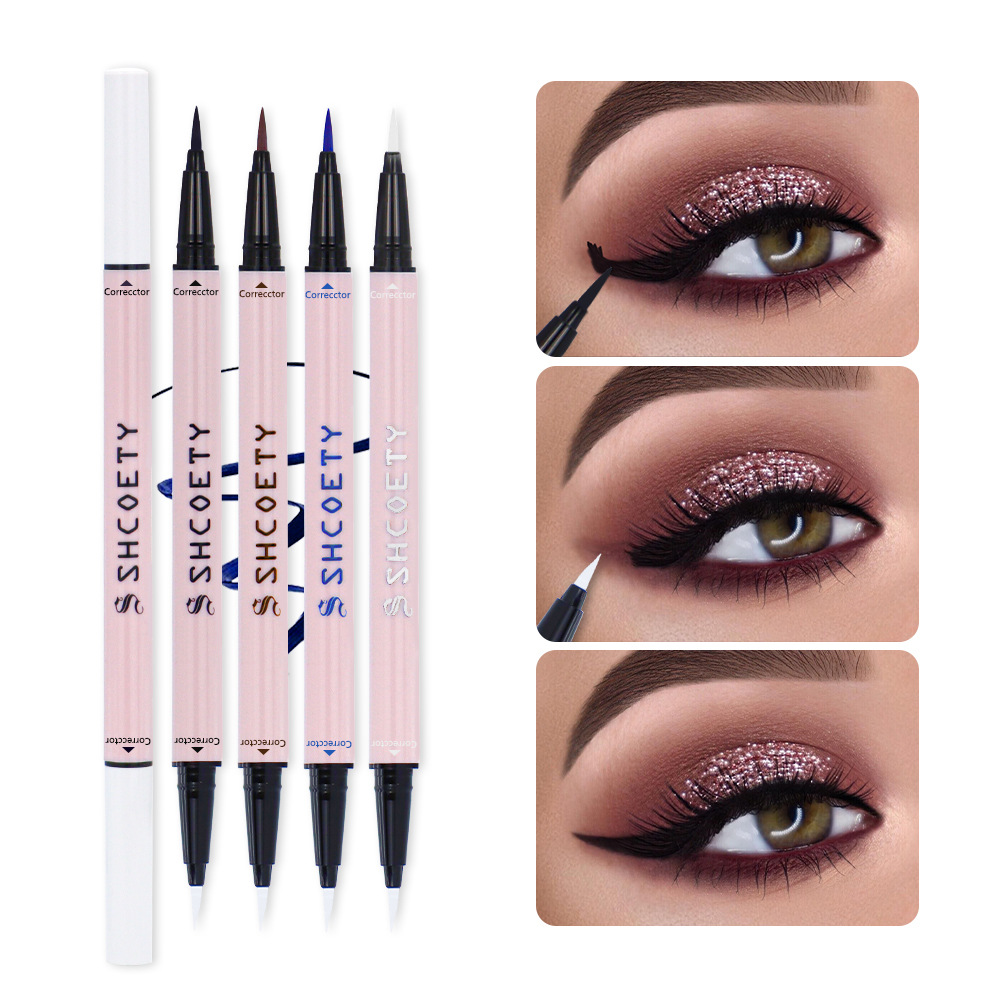 SHCOETY Cross-border Double-headed ultra-fine eyeliner Liquid is smooth, long-lasting, sweat-proof, water-proof, quick-drying and does not smudge eyeliner details Picture