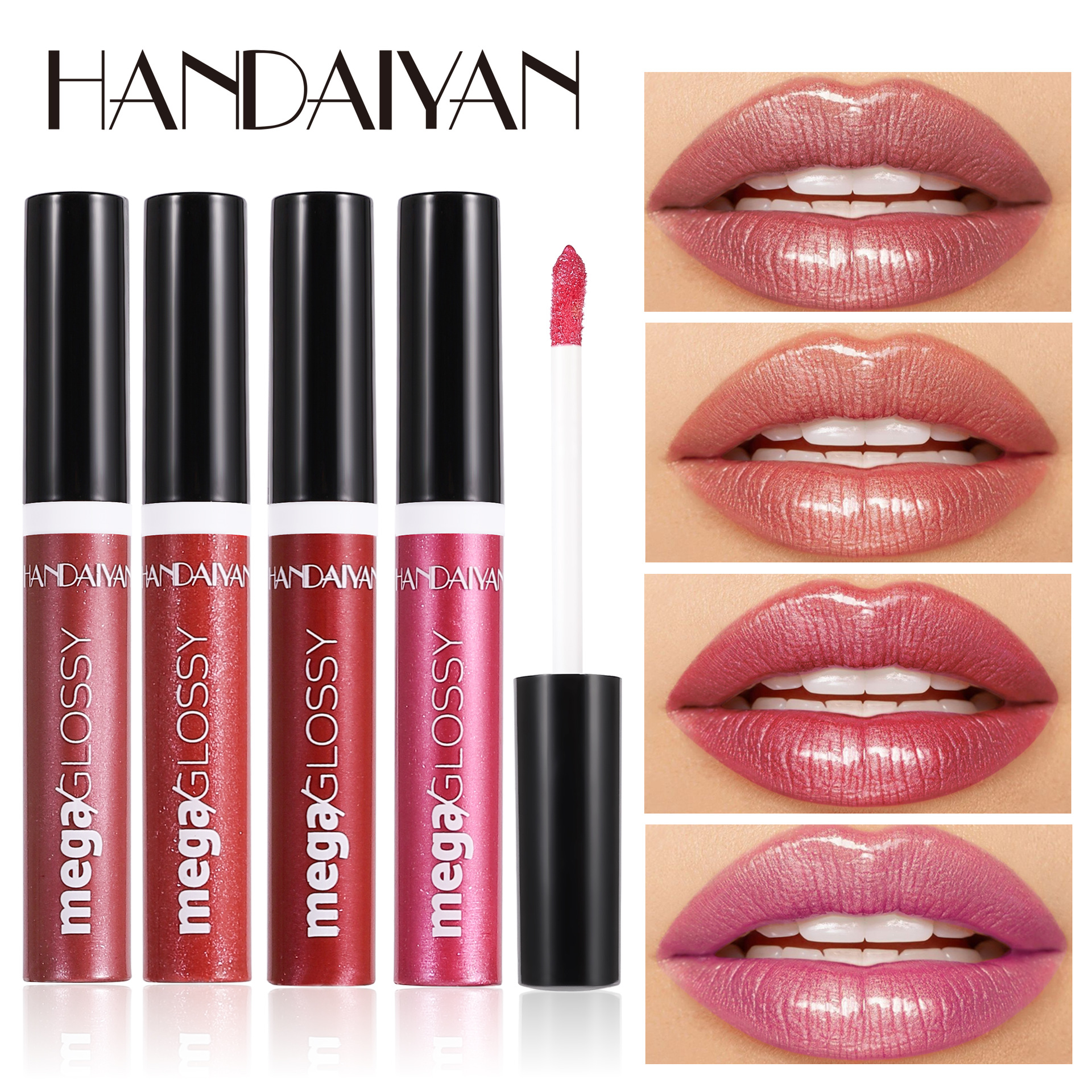 Cross-border Fine Sparkling Pearl Lip Gloss handaiyan Long-lasting Moisturizing and hydrating liquid lipstick Lip gloss that is easy to color details Picture