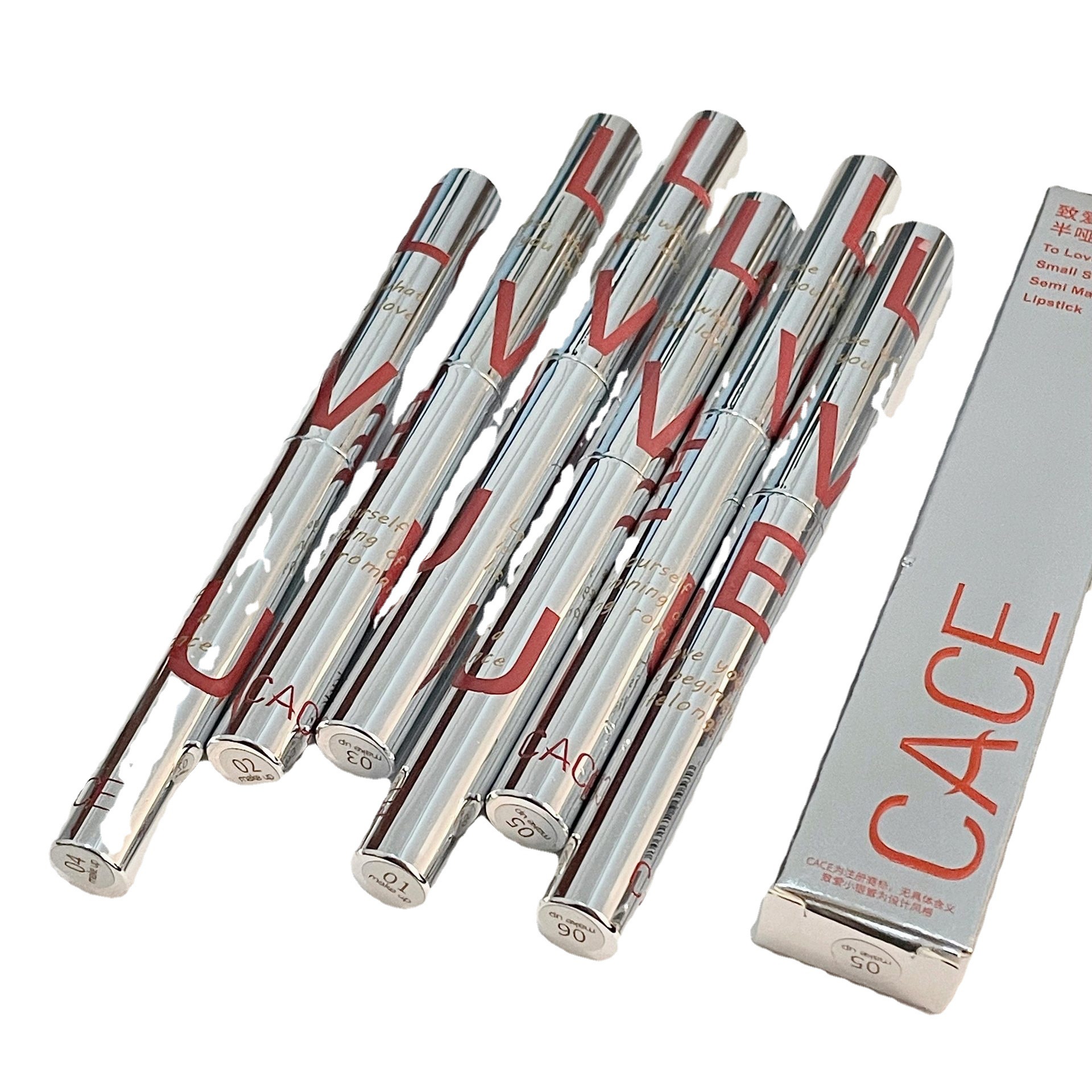 CACE Love Small Silver Tube Lipstick Semi-matte Non-Drying Long-lasting Lip Gloss Autumn and Winter New Product Affordable one-piece consignment Item Picture