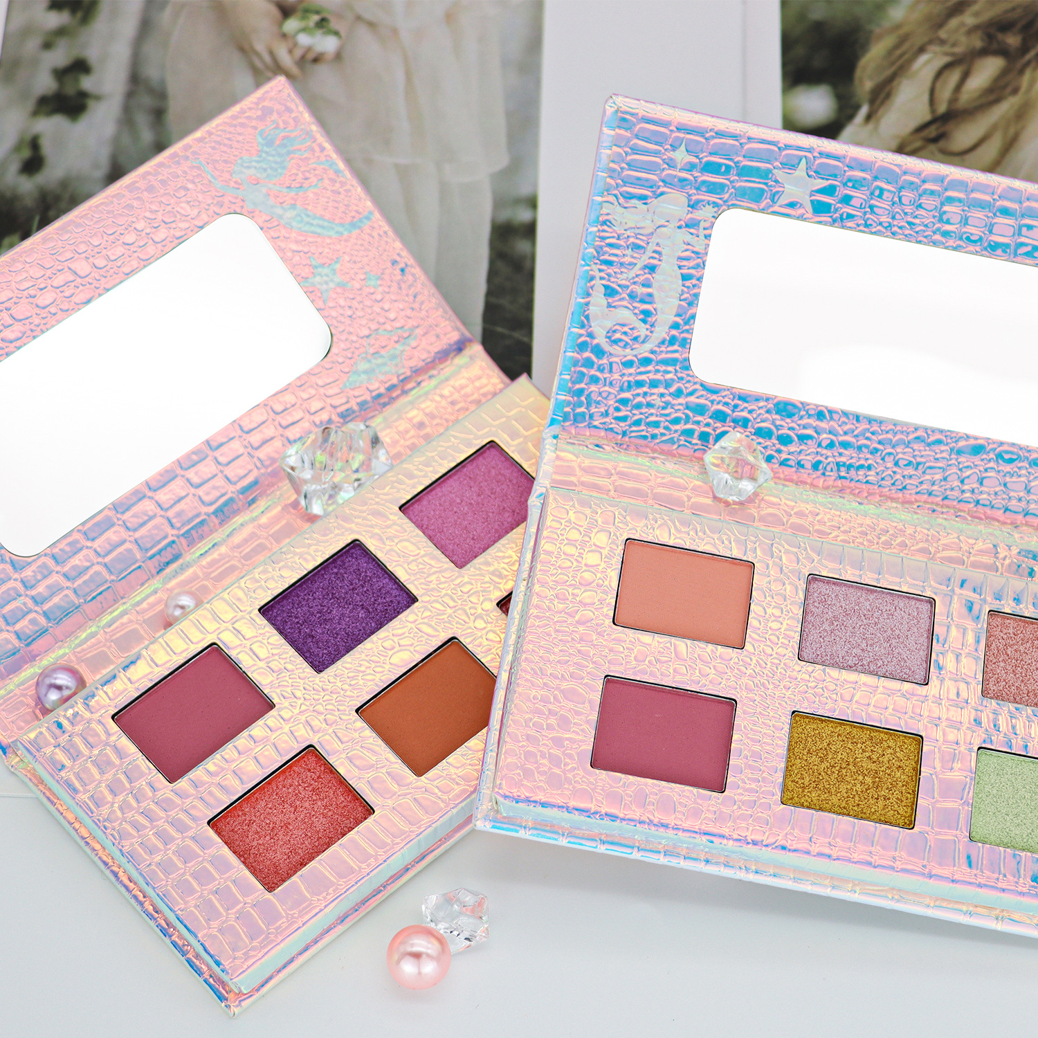 Cross-border new product: 6-color matte pearlescent eyeshadow palette, European and American multi-color contouring high-gloss fine glitter makeup palette, eye makeup Application Scenario