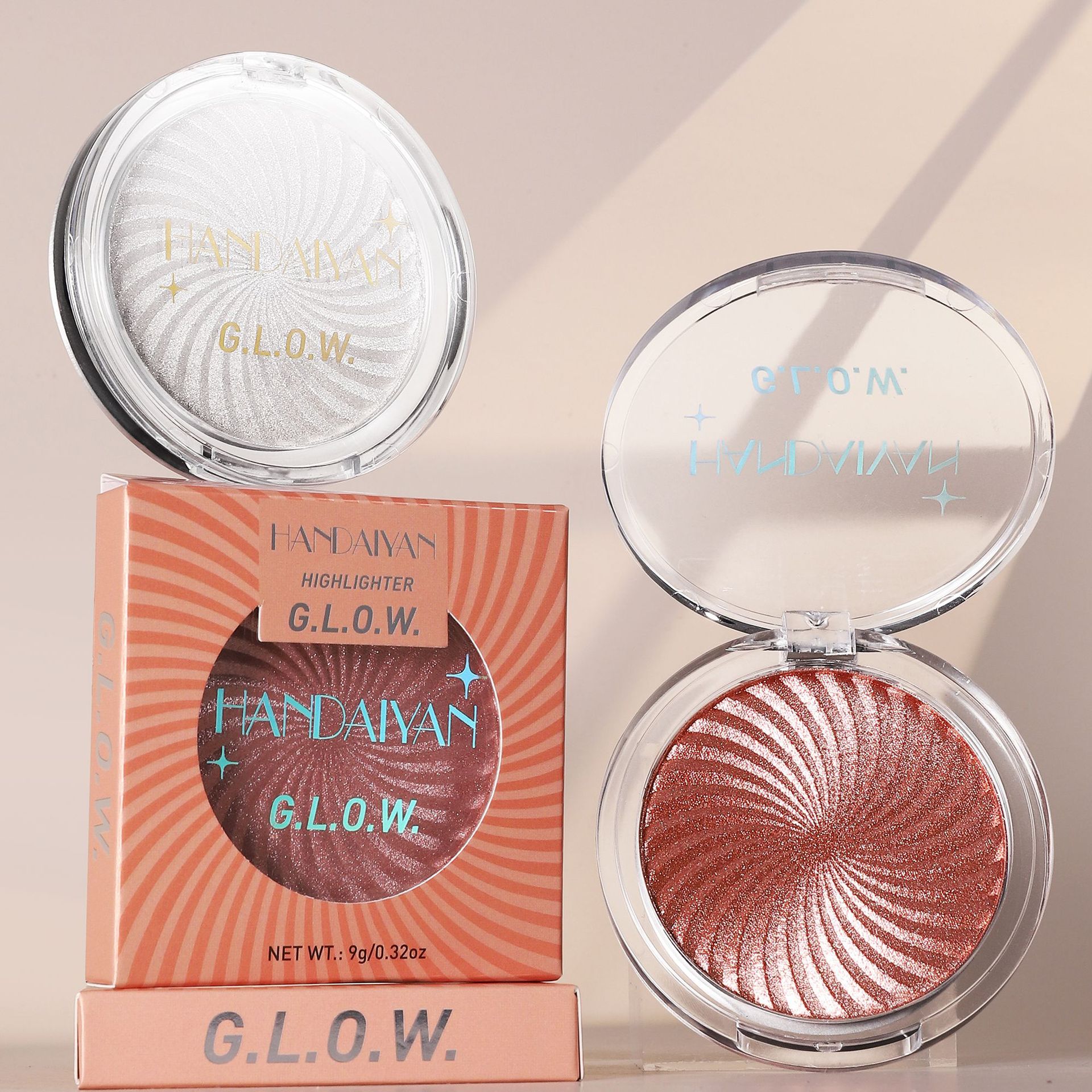 Cross-border six-color vortex high gloss matte fine flash handaiyan loose powder High gloss Contouring and brightening all-in-one disc details Picture