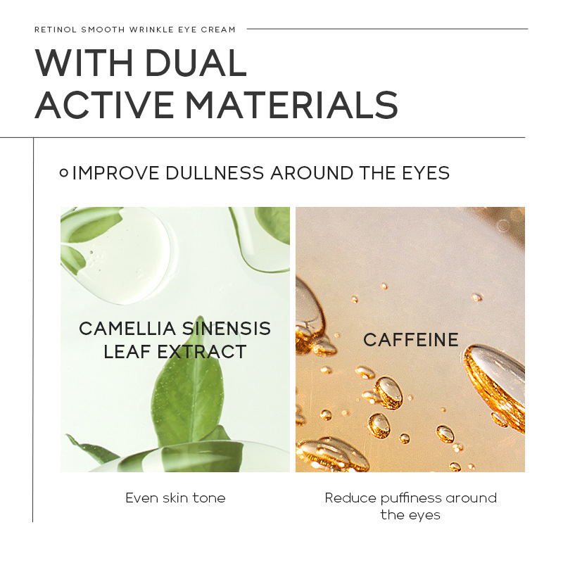 QUIYUM Retinol Eye Cream 15g from cross-border skincare manufacturer helps hydrate and moisturize the skin around the eyes Specification drawing