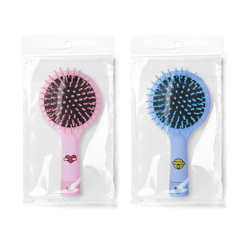 ins cute cartoon soft and adorable mirror integrated mini portable comb airbag air cushion massage comb Item Picture