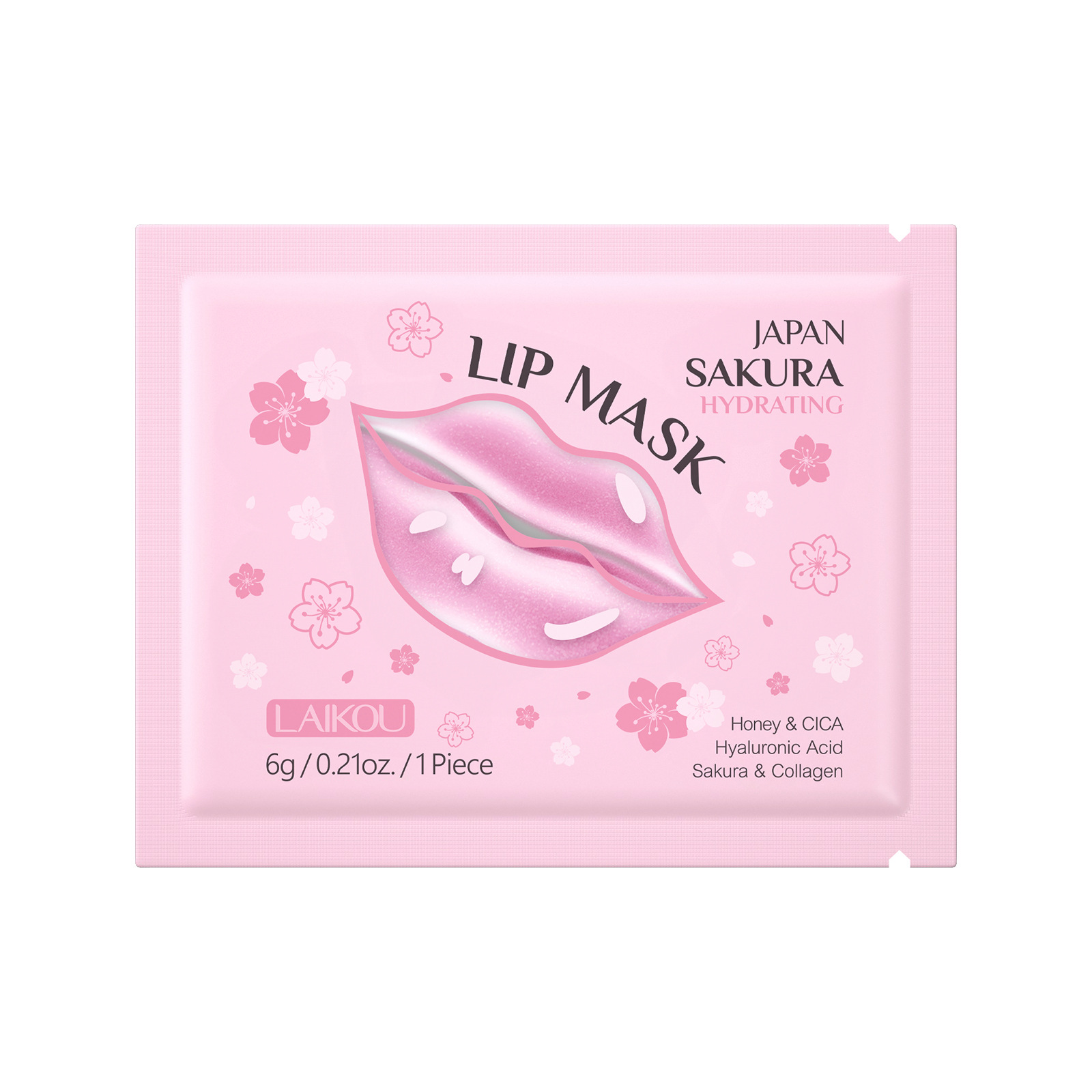 LAIKOU Cherry Blossom Lip Mask 6g, elastic and tender lip care, moisturizing and nourishing manufacturer Cross-border wholesale in stock Item Picture