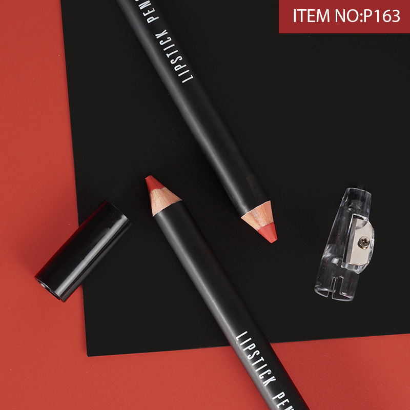 menow non-stick cup 12cm thick wooden stick lipstick matte hook Lip liner pen P163 with pen sharpener details Picture