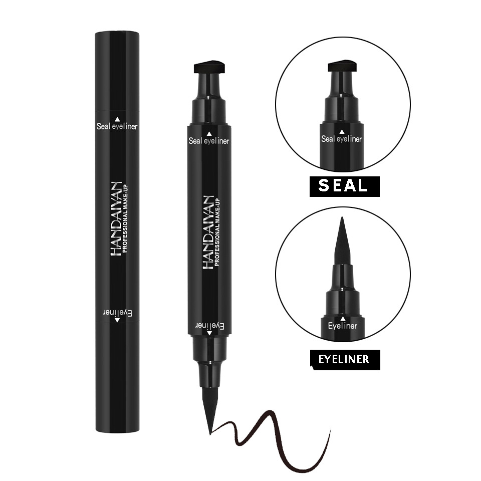 Cross-border double-head seal eyeliner Pen HandAIYAN 2-in-1 Long-lasting waterproof and non-fading triangular eyeliner liquid pen Application Scenario