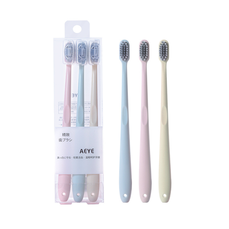 AEYE Silver Ion Soft Bristle Antibacterial Toothbrush, three-piece set, fine soft bristles that won't hurt gums, special brush for tooth powder Item Picture