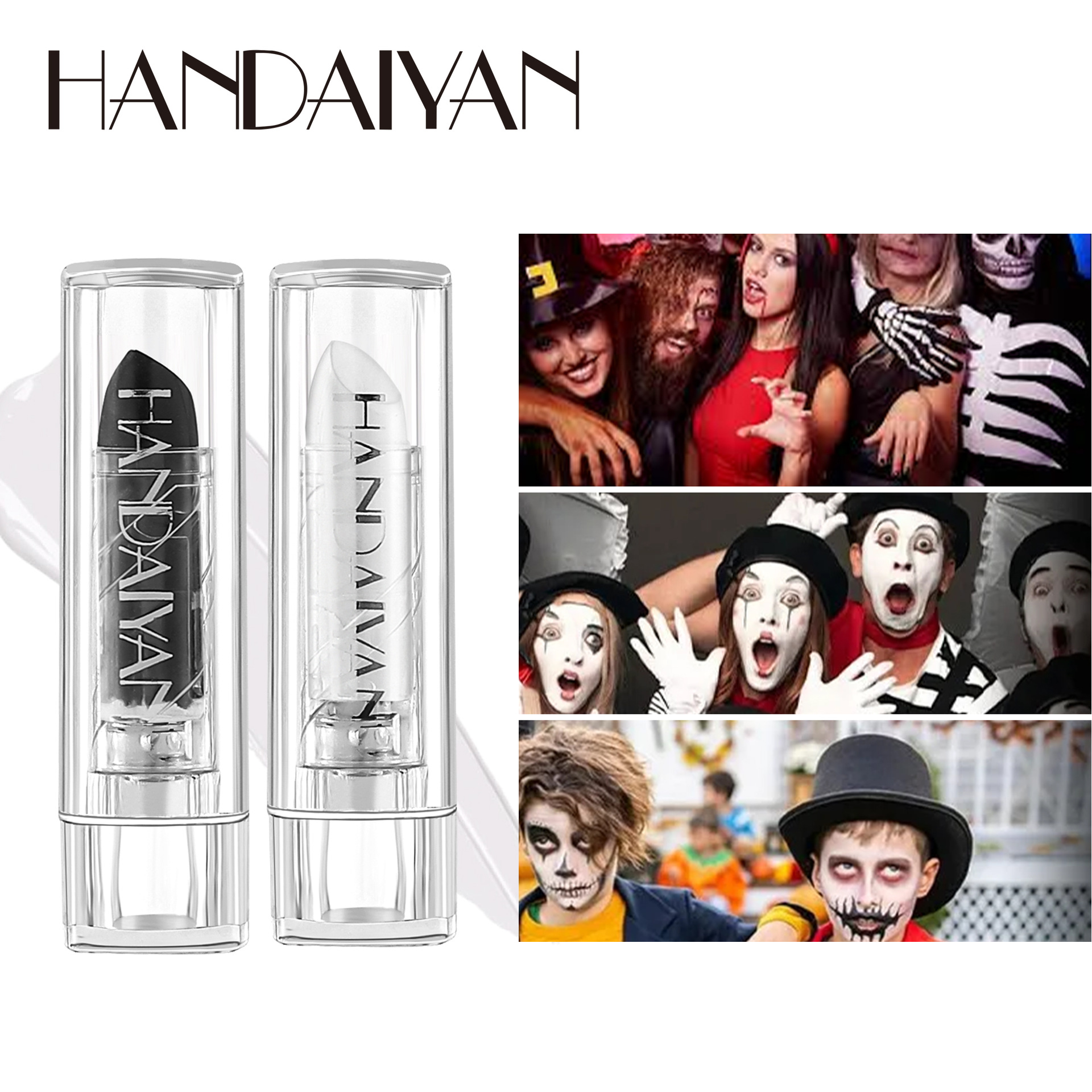 Cross-border Halloween Lipstick Set of 8 handaiyan Personalized DIY Long-lasting Waterproof Matte Lipstick Set Specification drawing
