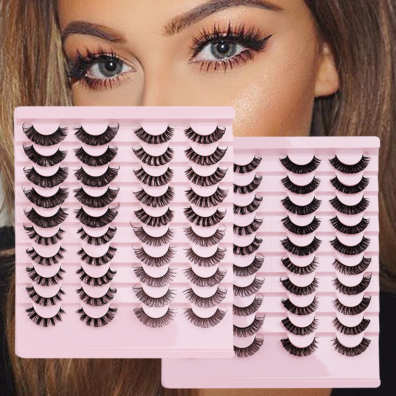 The new product is selling well. There are 20 pairs of large-curved Russian and European and American thick and multi-layered false eyelashes to choose from details Picture