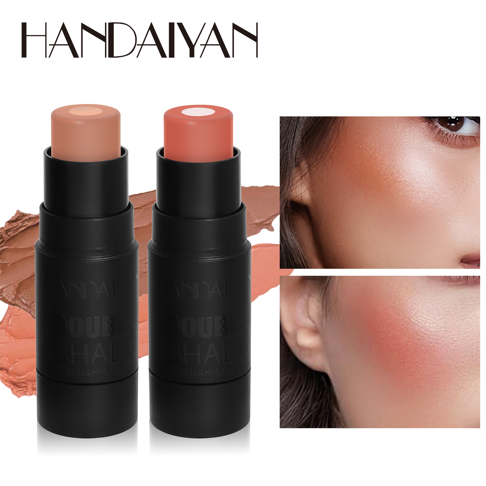 HANDAIYAN's cross-border makeup brightening and complexion enhancement Solid filling blush cream Contouring stick Blush full figure