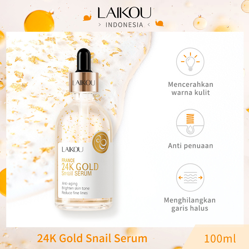 Cross-border Laicome French 24k Gold Snail Essence 100ml Moisturizing Skin Care products Wholesale manufacturer in stock full figure