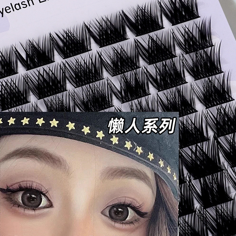 Foreign trade Fox series oblique flying simulation self-grafted single cluster false eyelashes, big eyes comfortable and natural segmented fishtail eyelashes details Picture