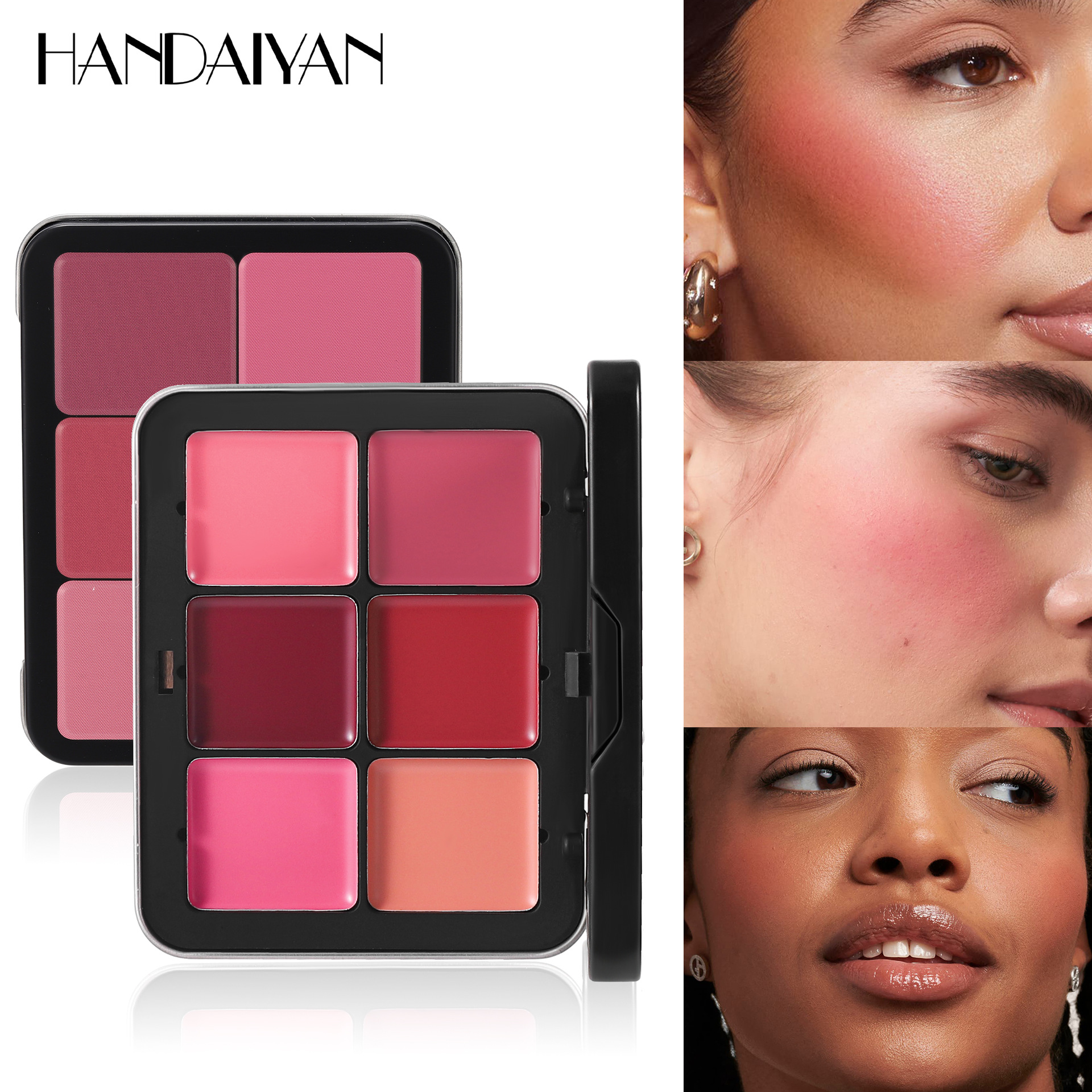 Cross-border 12-color tin box Blush palette, multi-purpose handaiyan Concealer Highlighter Contouring Palette Matte Blush Cream full figure
