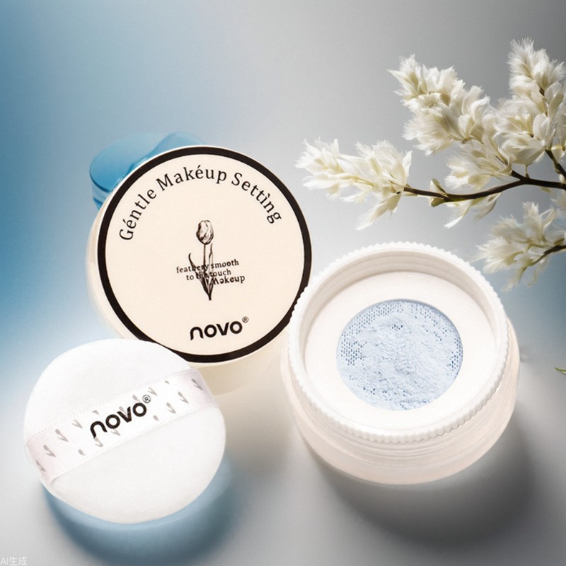 NOVO Cloud Mist Light and Fine Loose Powder is clear, oil-controlling, pore-invisible, long-lasting without clogging, water-resistant and sweat-proof setting powder full figure