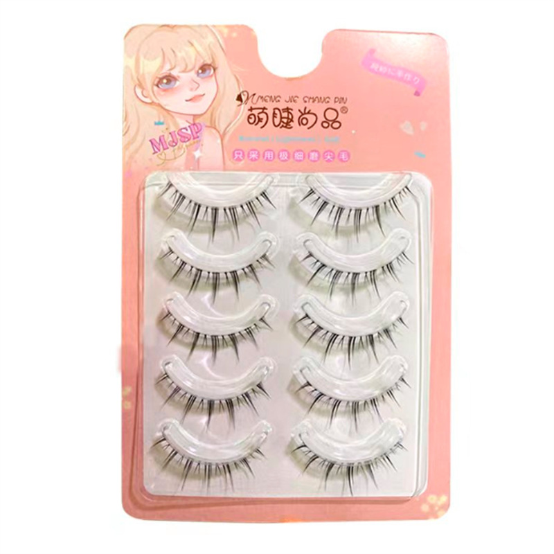 Mengjie Shangpin R08 Natural Mama's False eyelashes, Air Eyelashes, Transparent stem, Little Evil, Natural Messy style, tufted style Item Picture