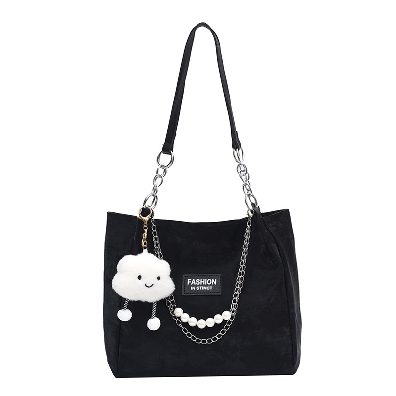 Large-capacity work commuting bag for women, new autumn 2024, versatile and fashionable beaded chain single-shoulder bag tote bag Item Picture