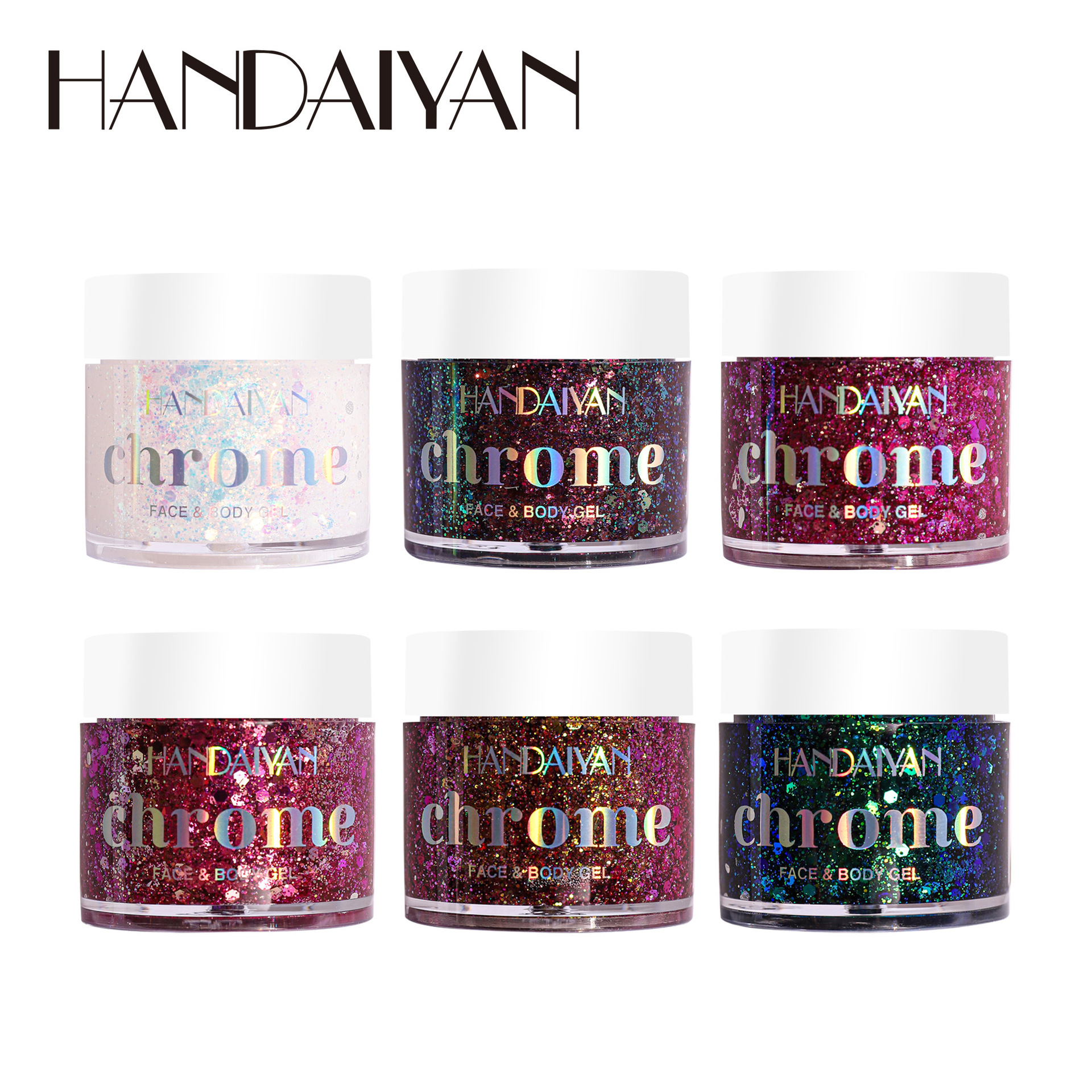Cross-border Chameleon Sequin Eyeshadow handaiyan Glitter Face and Body Patch Stage Makeup 6-color Gel Eyeshadow Item Picture
