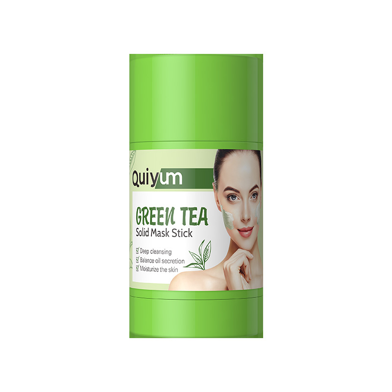 Cross-border QUIYUM Green Tea Solid Mask Stick 40g Hydrating and moisturizing smearing mud Mask manufacturer in stock wholesale Item Picture