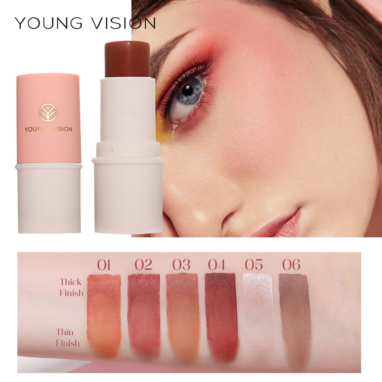YOUNG VISION Multi-functional Makeup Stick, Lazy Person's Highlighter Contouring Blush, Matte Blush Stick wholesale full figure