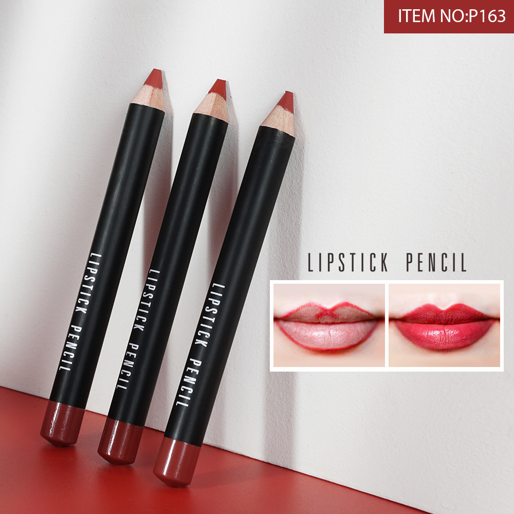 menow non-stick cup 12cm thick wooden stick lipstick matte hook Lip liner pen P163 with pen sharpener full figure