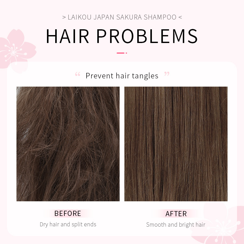 LAIKOU Sakura Shampoo cleanses hair, provides soft, smooth and refreshing hair with a lingering fragrance. Wholesale from the manufacturer details Picture