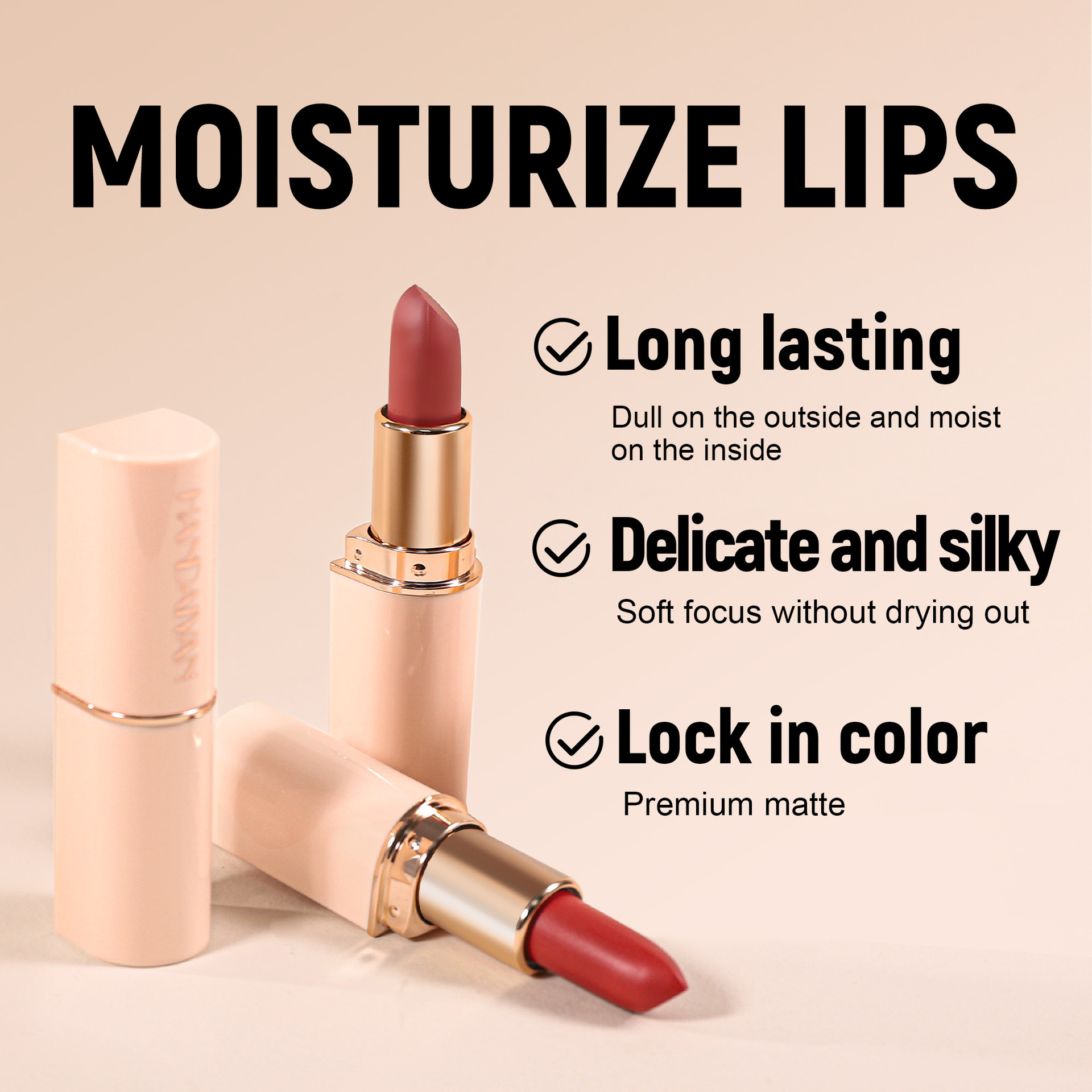 Cross-border 8-color matte lipstick handaiyan velvet long-lasting waterproof, non-fading and non-stick to cups Cross-border lipstick details Picture