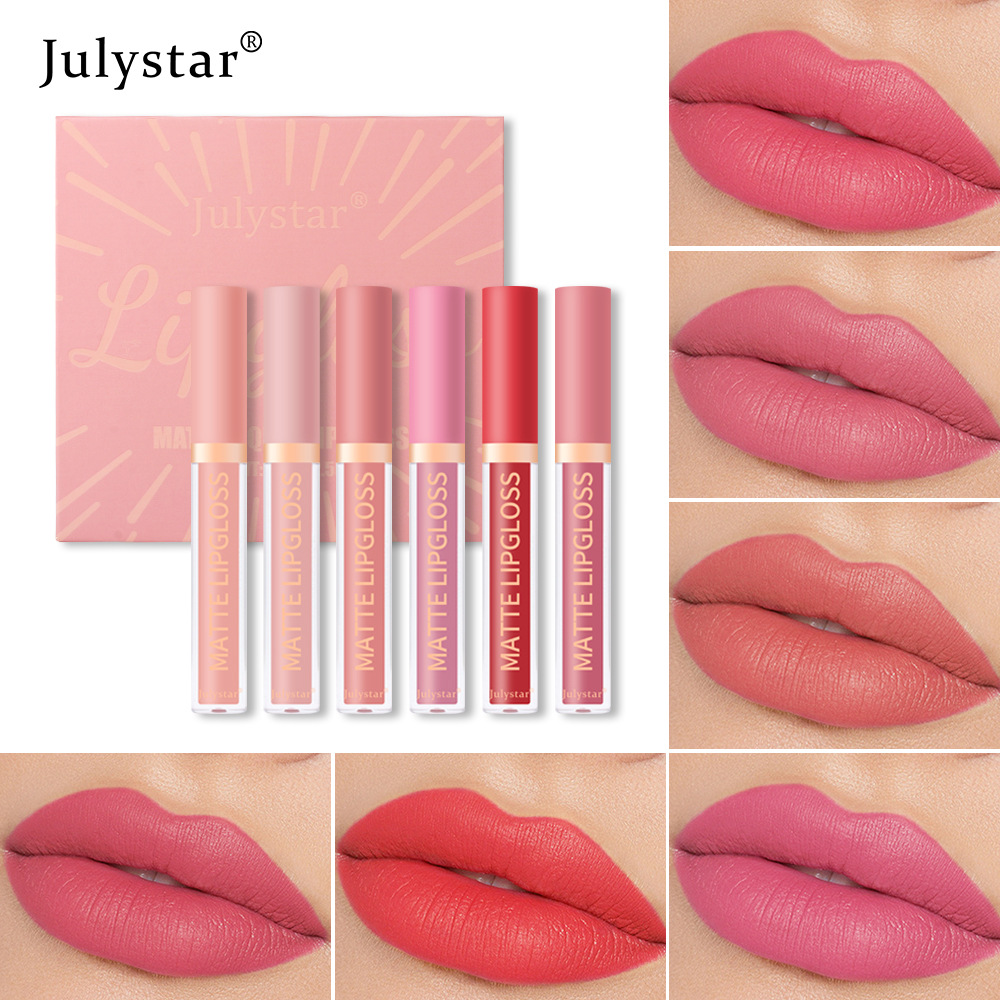 Amazon Foreign Trade Natural Long-lasting non-stick cup lip glaze set Box Velvet matte matte non-fading Lipstick set details Picture