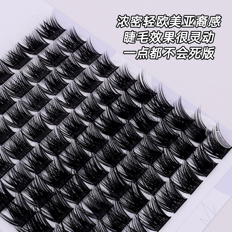 Foreign trade Fox series oblique flying simulation self-grafted single cluster false eyelashes, big eyes comfortable and natural segmented fishtail eyelashes Application Scenario