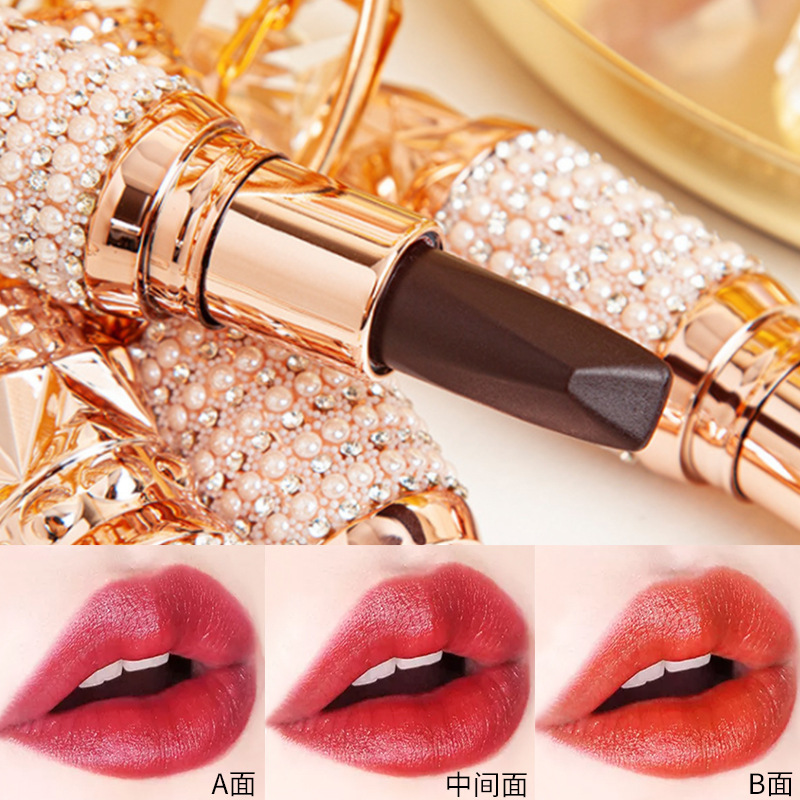 VIBELY Scepter three-color matte non-stick rim, carrot cubes color-changing lipstick, one three-color lipstick beauty makeup Specification drawing