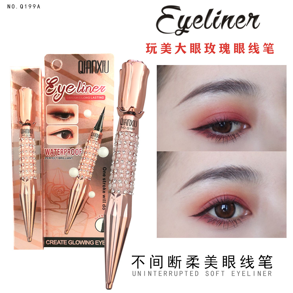 QIANXIU Cross-border Makeup Queen, Scepter non-smudging Eyeliner Liquid Pen, a best-selling product in Europe and America, waterproof and long-lasting eyeliner pen details Picture