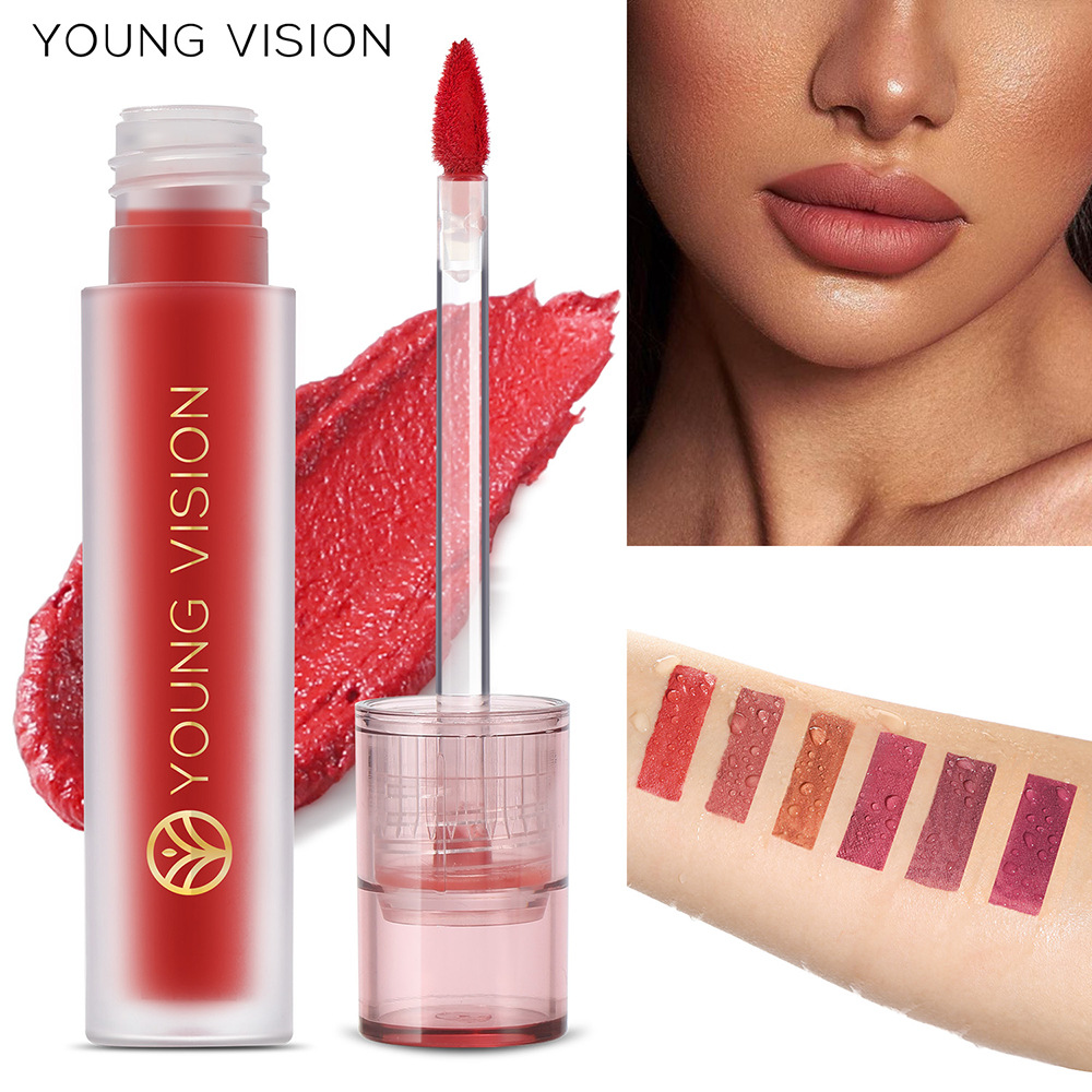 YOUNG VISION Matte lip gloss, velvet, non-stick, 6 colors available, liquid lipstick lip gloss Specification drawing