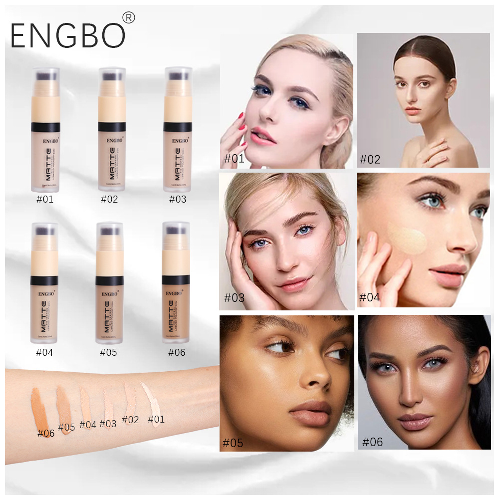 The new matte double-headed foundation is oil-control, brightening, concealing, long-lasting, breathable and comes with a brush full figure