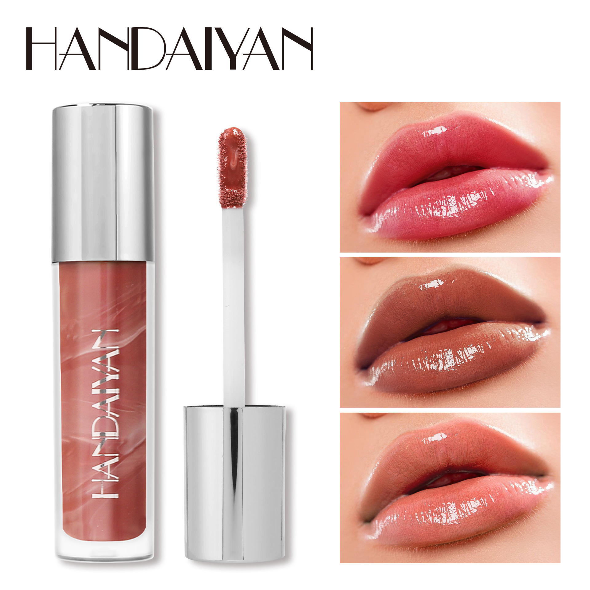 Cross-border Mirror Lip Gloss handaiyan Marble Texture Moisturizing Lip Gloss Lipstick Mirror Lip Gloss full figure