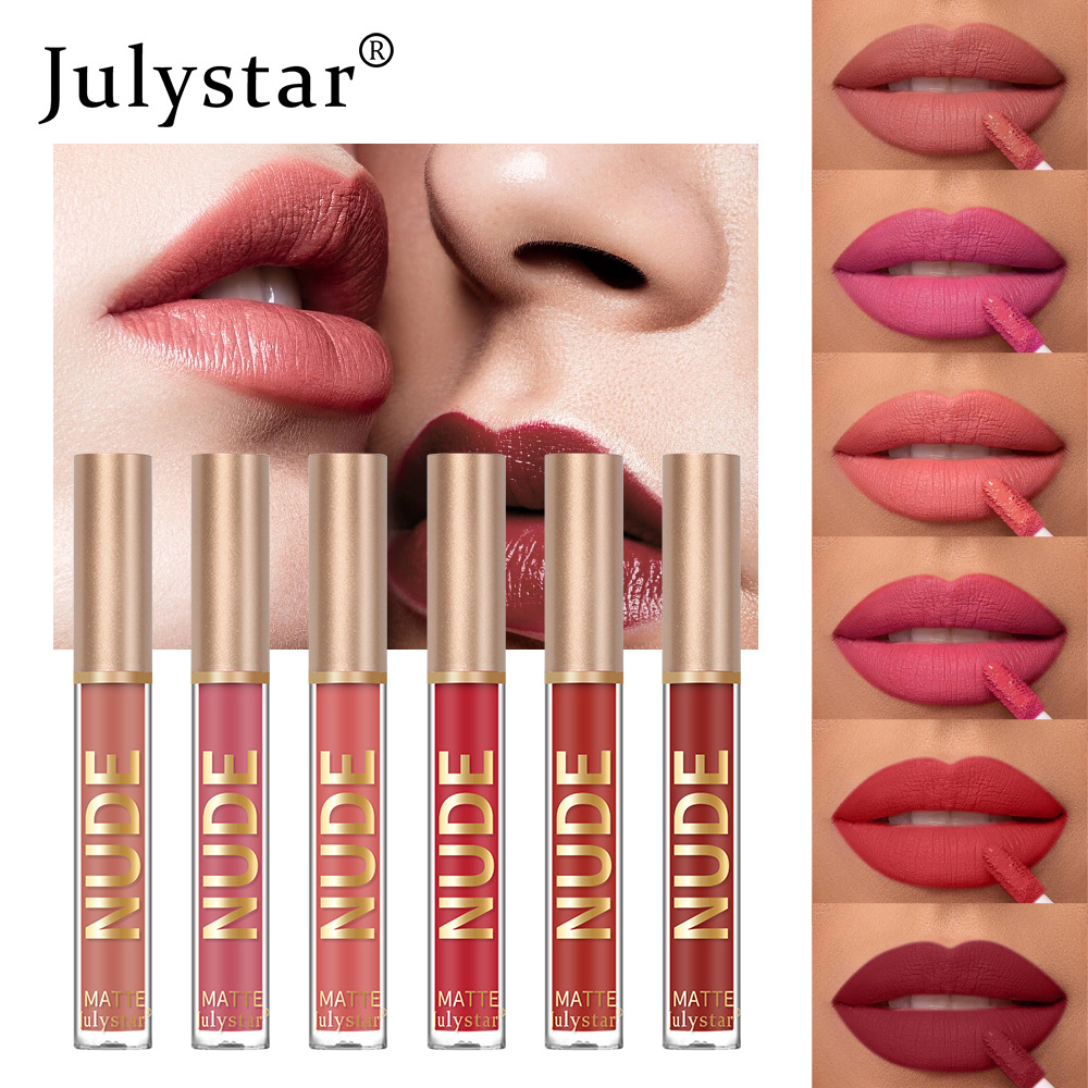 European and American matte, frosted velvet non-fading lip gloss, natural, long-lasting and three-dimensional non-stick cup lip gloss lipstick wholesale full figure