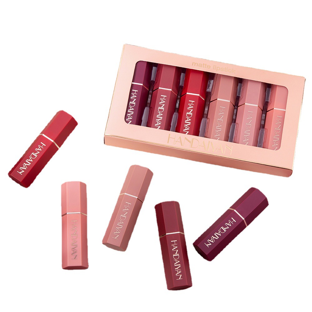 Cross-border matte hexagonal lipstick set, long-lasting waterproof matte Lipstick HANDAIYAN Export Lipstick set box Item Picture