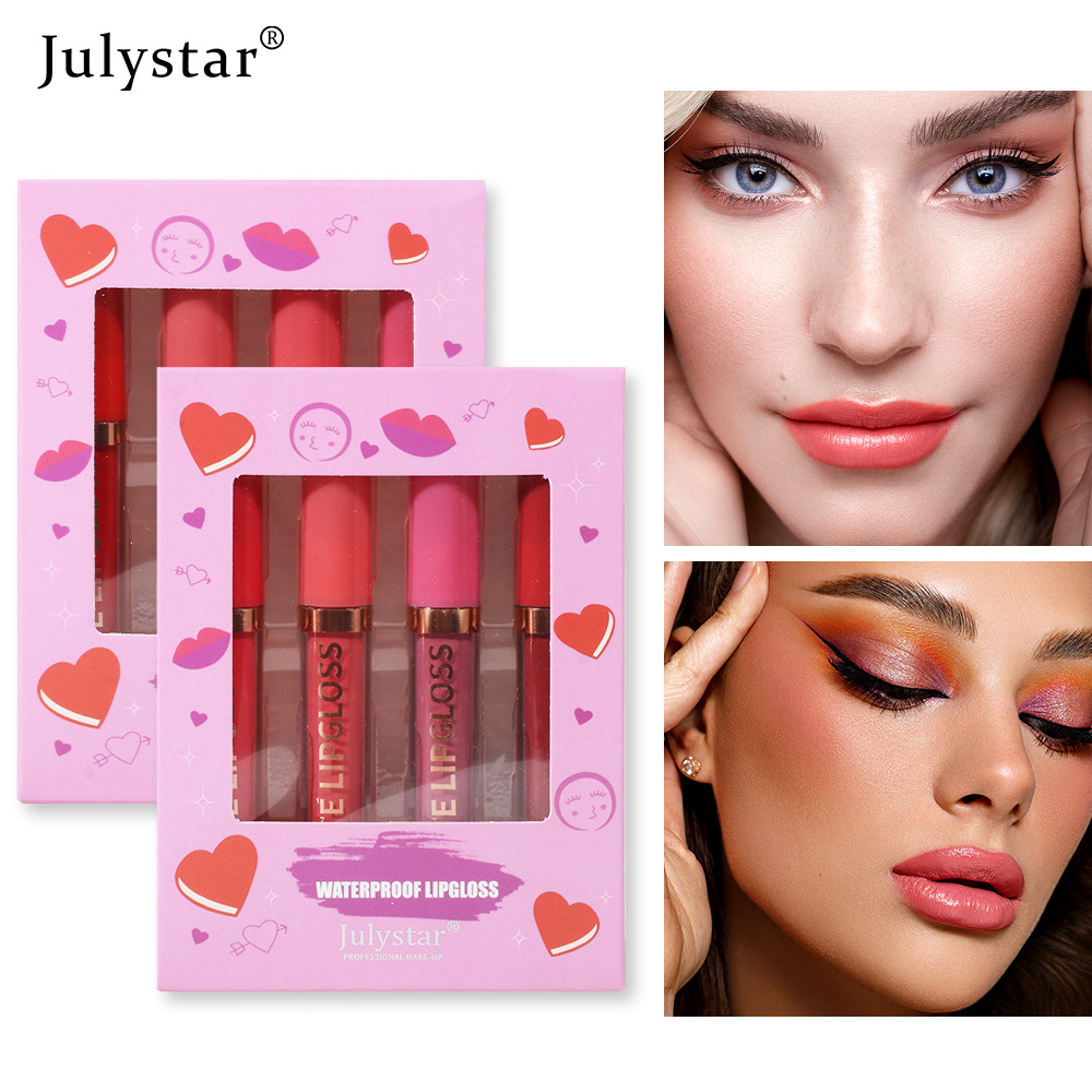 European and American velvet matte lipstick set, cross-border natural, long-lasting, non-fading and non-sticking lip gloss set box wholesale details Picture
