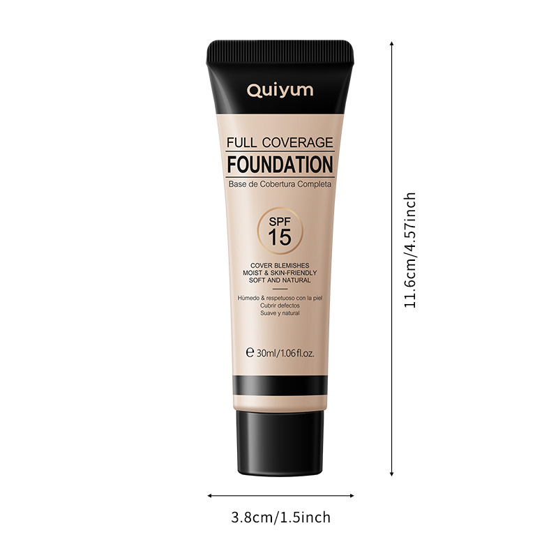 Cross-border temu Quiyum Full Coverage Foundation 30ml (Tube) Concealer and Brightening Skin Foundation wholesale Item Picture